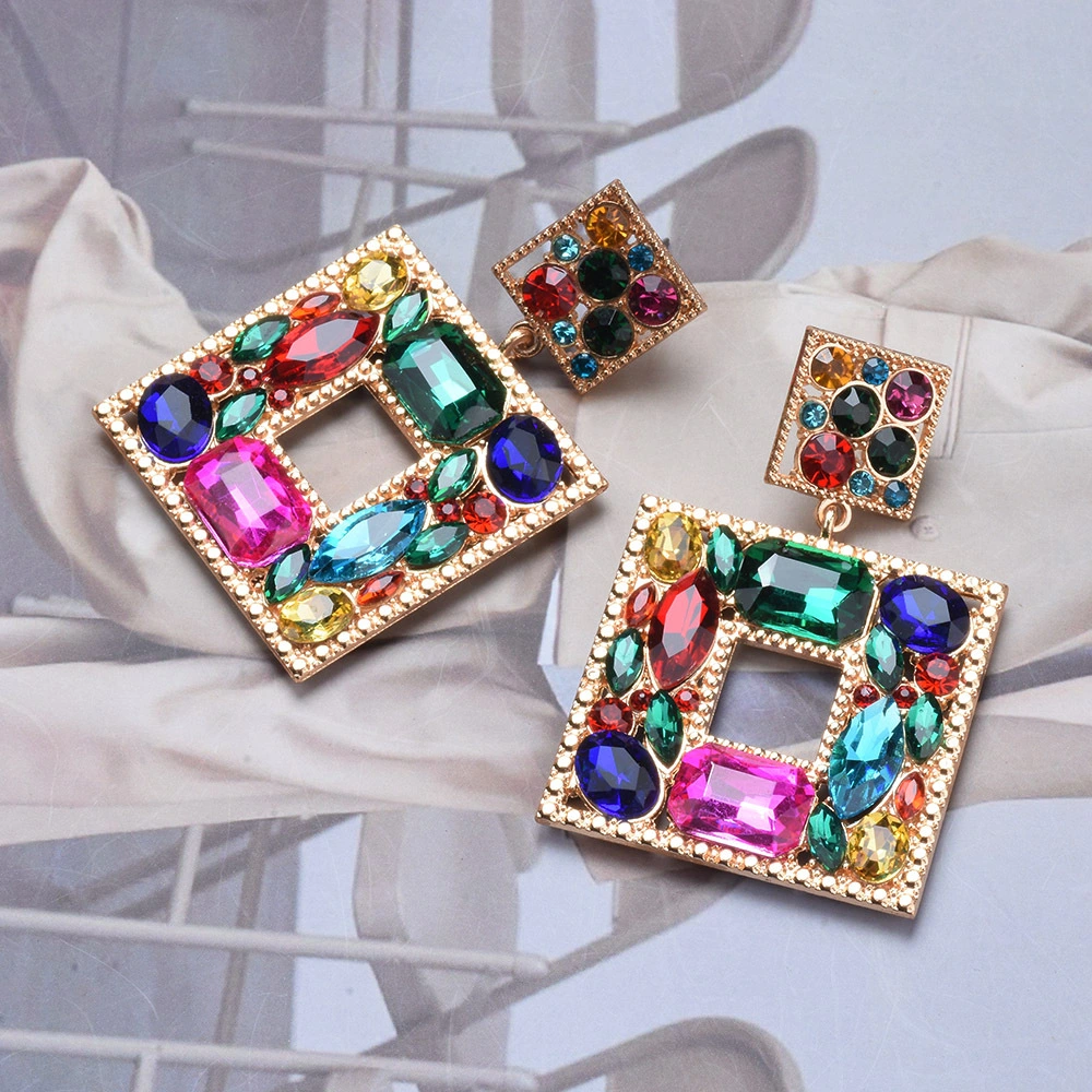 1 Pair Rhinestone Earrings Statement Dangle Earrings Colorful Earrings Jewelry Gifts