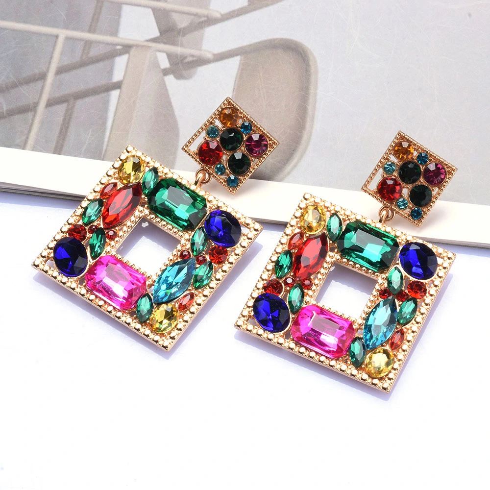 1 Pair Rhinestone Earrings Statement Dangle Earrings Colorful Earrings Jewelry Gifts