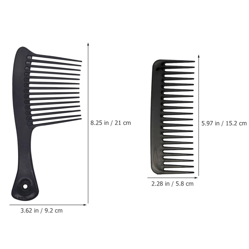 2Pcs Wide Tooth Comb Salon Hairdressing Comb Portable Hair Comb for Curly Hair