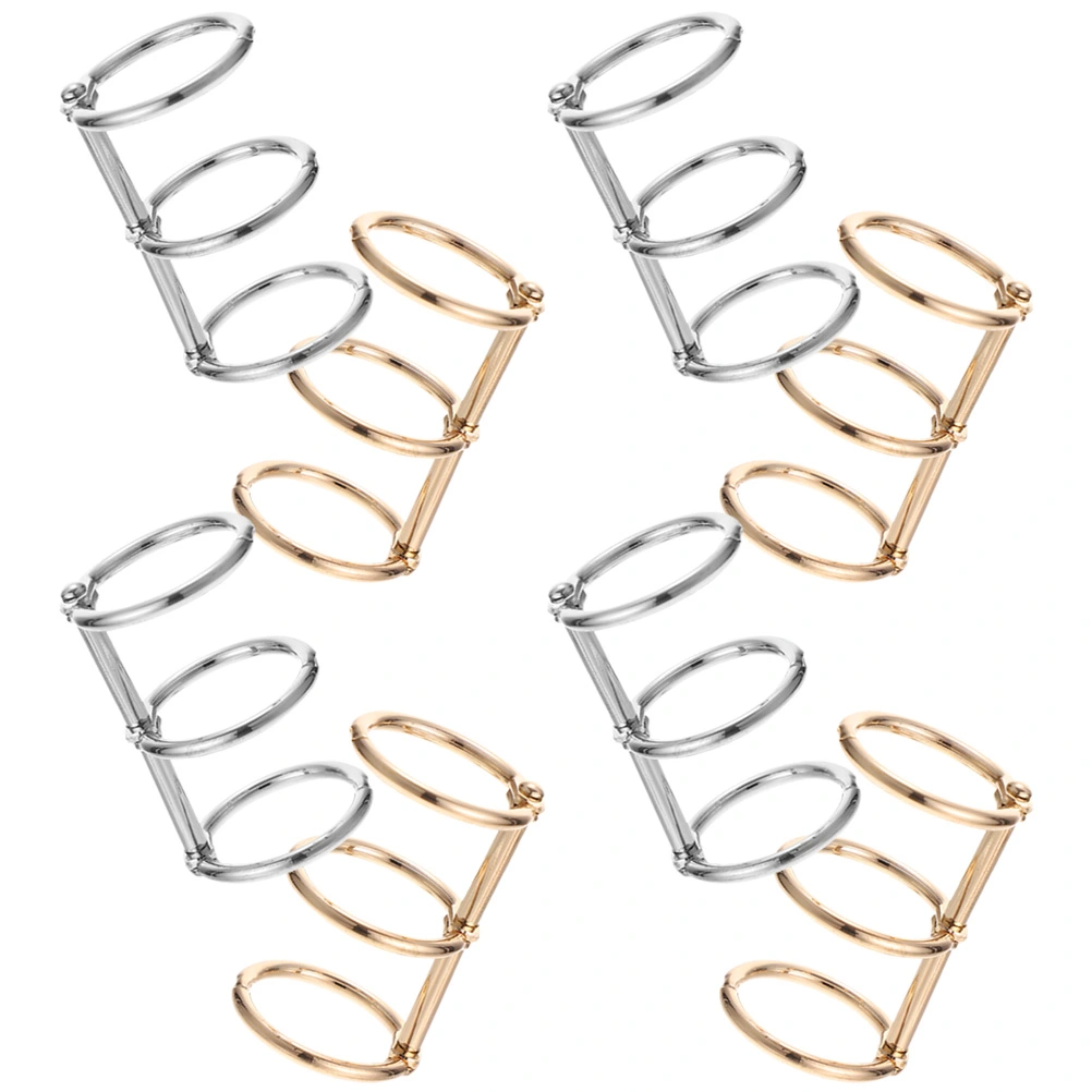 8pcs Metal Binder Rings Book Rings Loose Leaf Rings 3-Ring Binding Rings