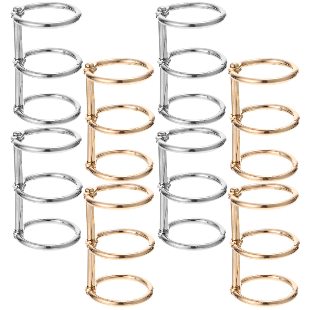 8pcs Metal Binder Rings Book Rings Loose Leaf Rings 3-Ring Binding Rings