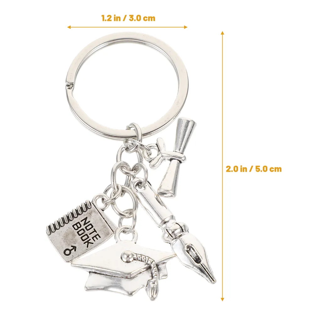 2pcs Aluminium Alloy Keychains Graduation Season Keyring Gift Decorative Keychains