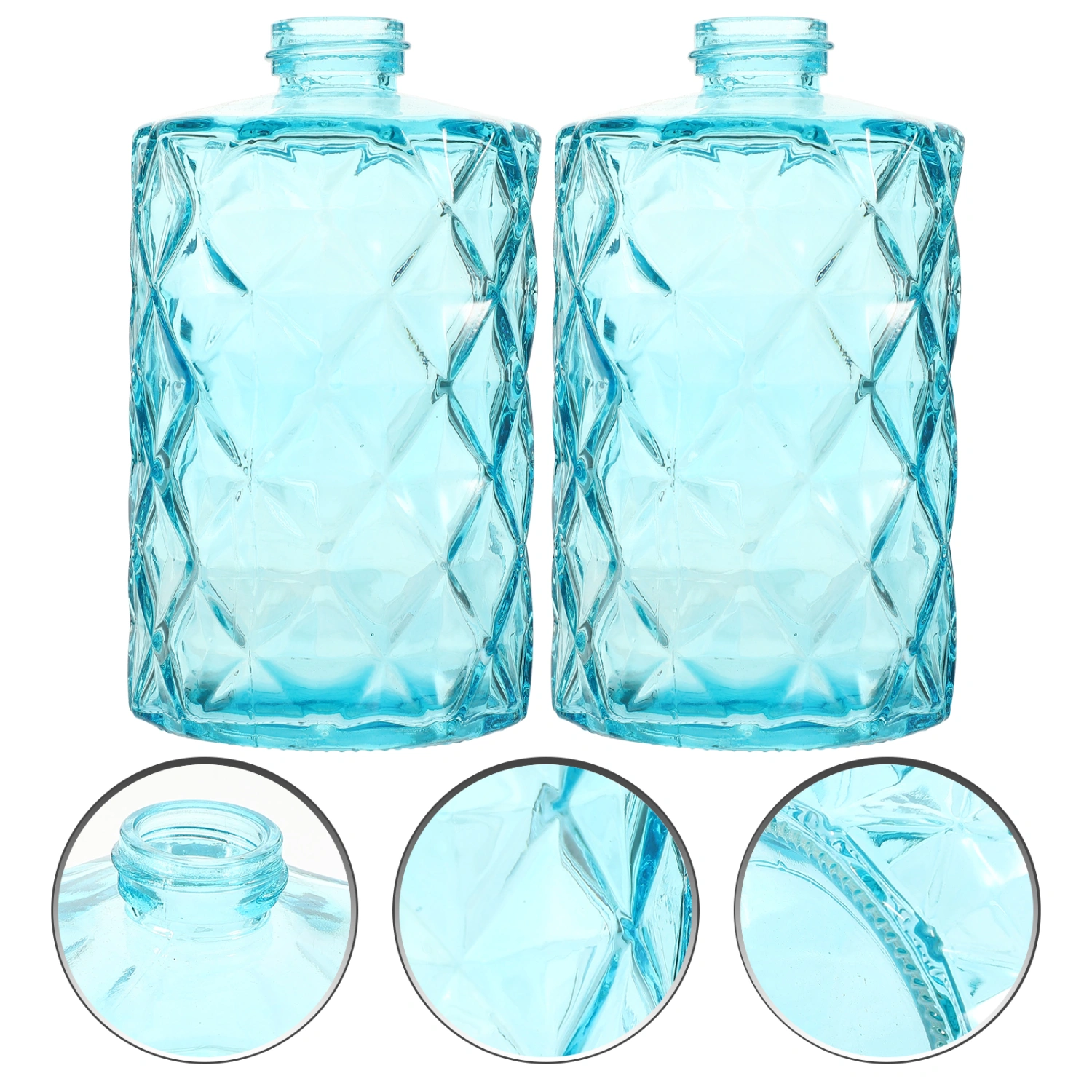2pcs Soap Dispenser Glass Hand Dish Soap Dispenser Bathroom Refillable Liquid Bottle
