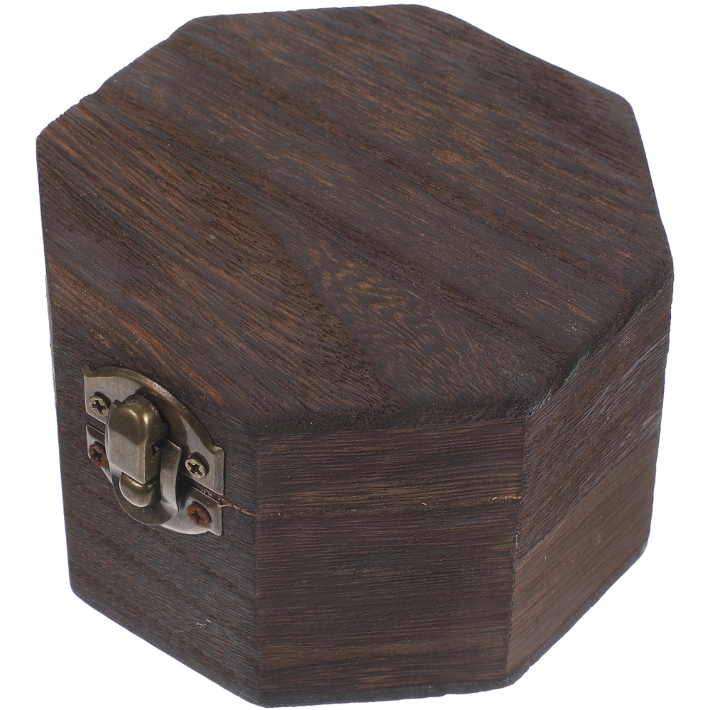 Simple Wooden Jewelry Box Wooden Ring Box Octagonal Ring Case for Women