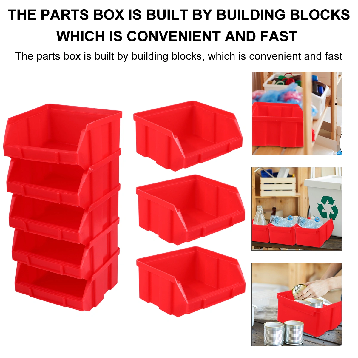 8pcs Warehouse Storage Bins Stackable Storage Bins Warehouse Parts Storage Boxes