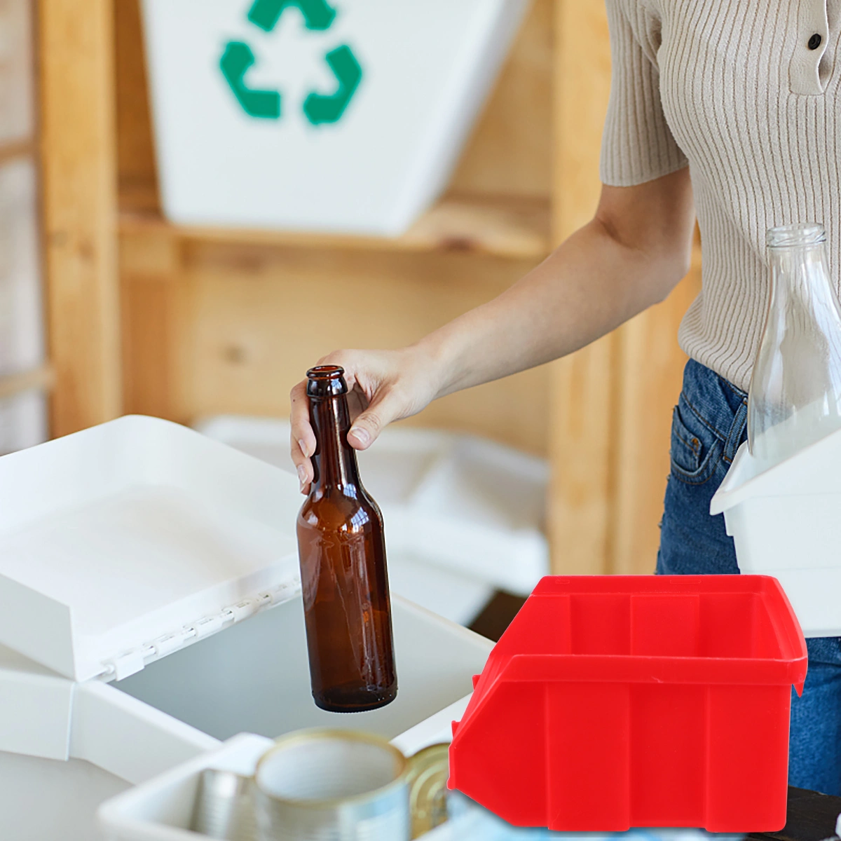 8pcs Warehouse Storage Bins Stackable Storage Bins Warehouse Parts Storage Boxes