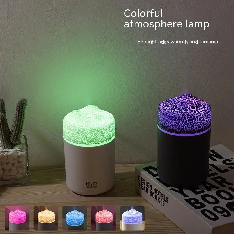 Mini Desktop Humidifier Volcanic Crack Colorful