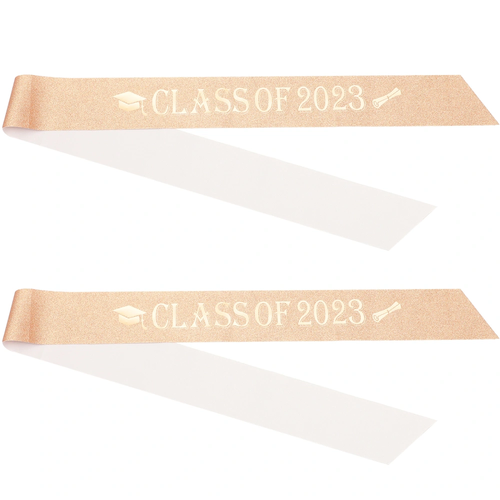 2pcs Graduation Sashes Decorative Class of 2023 Sashes Grad Shoulder Belts