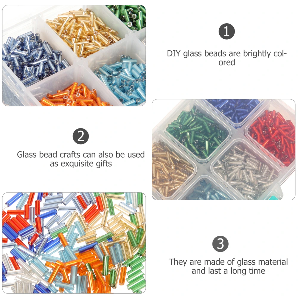 1 Box of Handcraft Making Beads Colorful Glass Bugle Beads Jewelry Making Charms