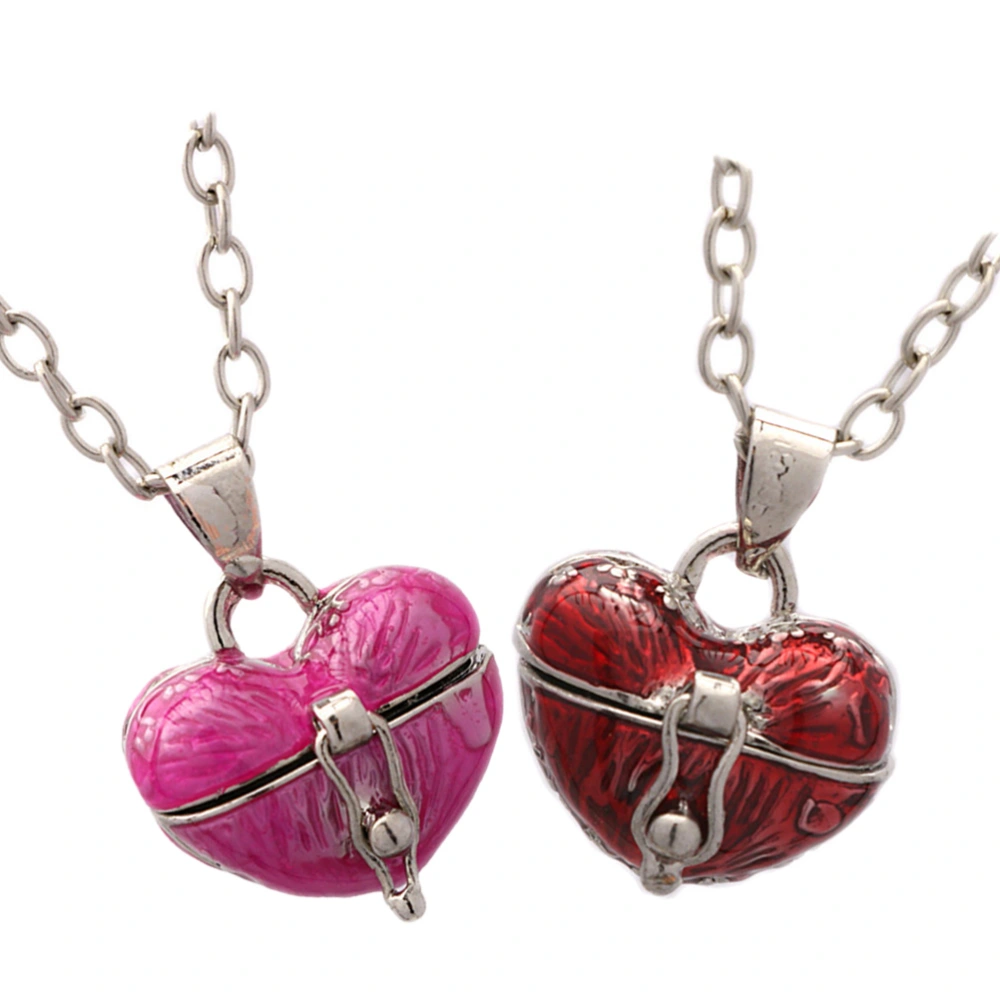 2pcs Heart Locket Pendant Love Heart Locket Necklace Vintage Necklaces Birthday Gifts