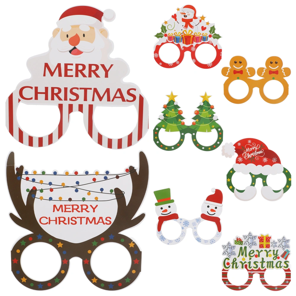 8pcs Christmas Party Eyeglass Christmas Festival Eyeglass Decorative Eyewear