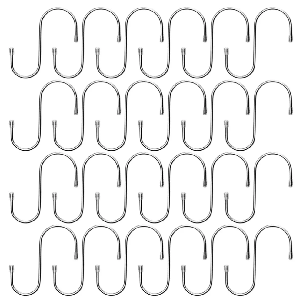 50Pcs S Hooks Heavy Duty Stainless Steel S Shaped Hooks Utility Hangers for Kitchen Bathroom