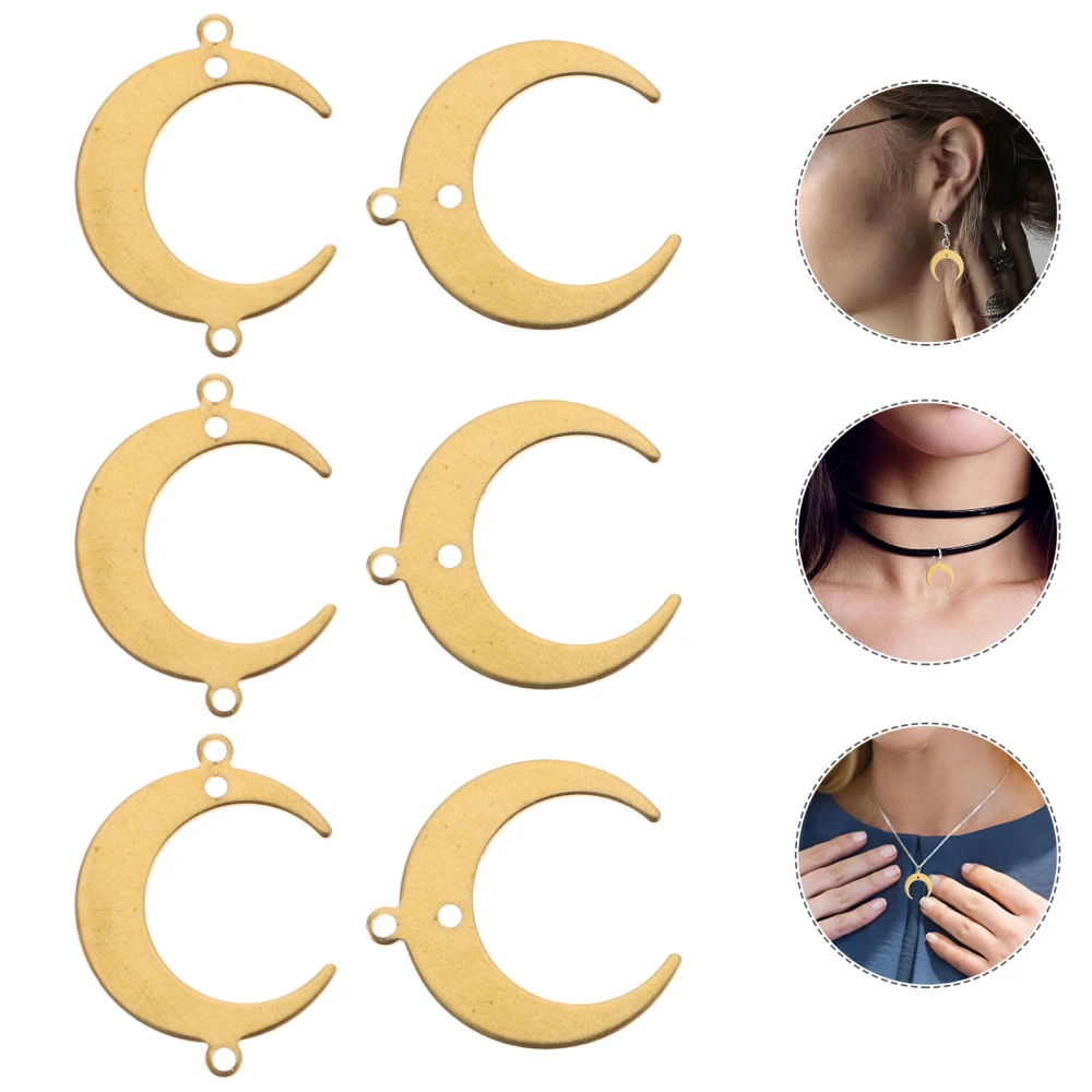 50pcs Alloy Moon Shape Pendant Jewelry Connector Unique Moon Hanging Charm Jewelry Making Supply