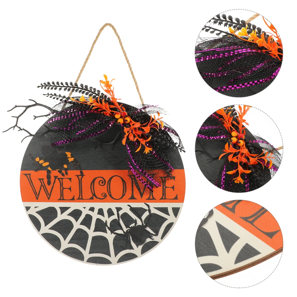 Door Sign Halloween Welcome Sign Prop Spider Porch Sign Halloween Decor