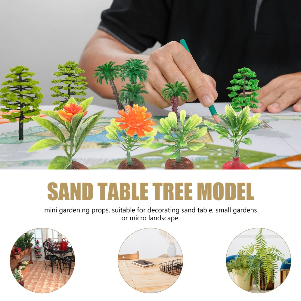 37Pcs Realistic Tree Model Micro Landscape Layout Model Sand Table Tree Grass Flower Decoration