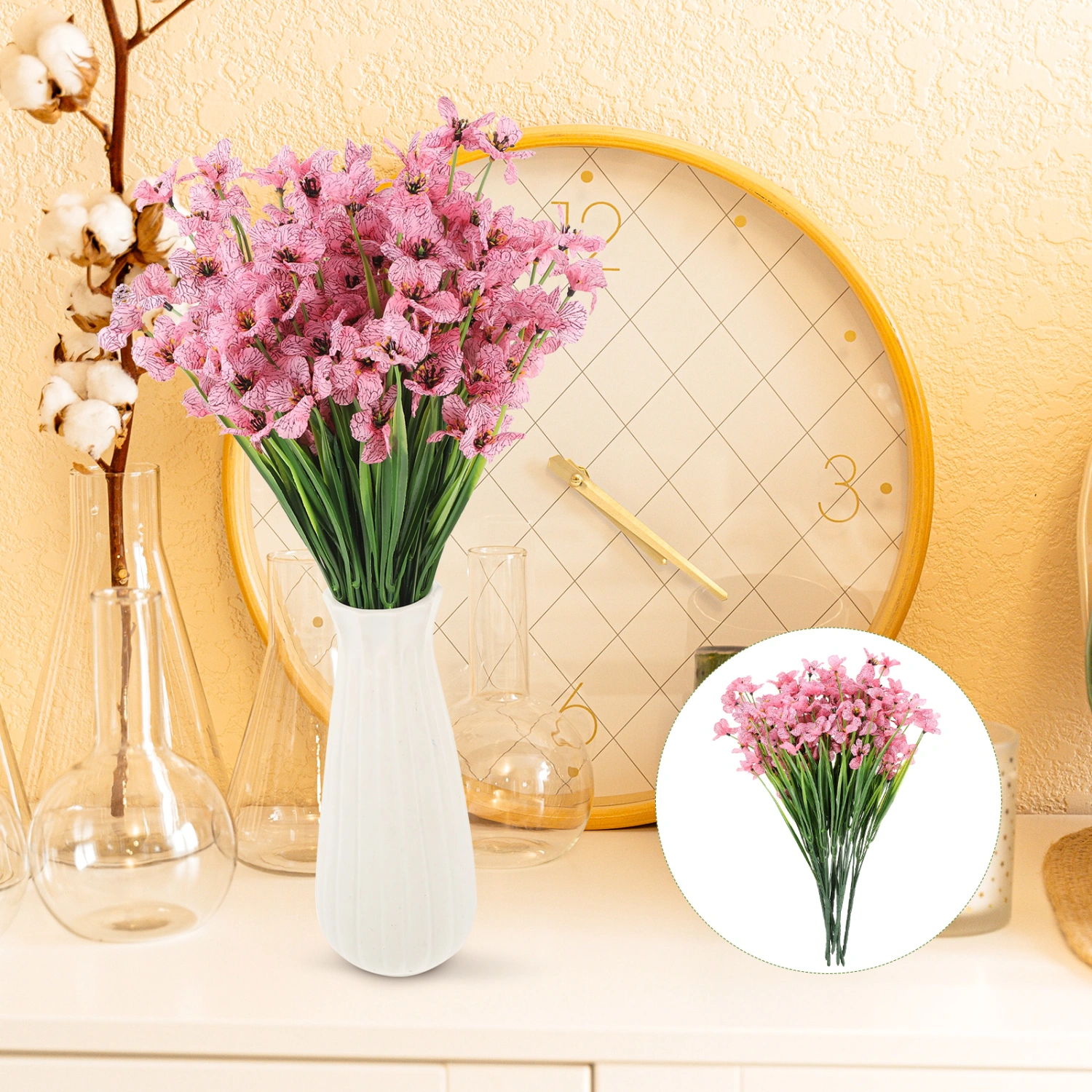 8pcs Artificial Flowers Silk Flower Outdoor Flowers Decorations Fake Flowers