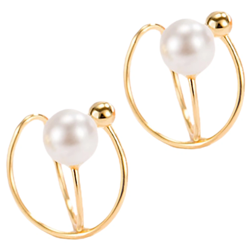 1 Pair Pearl Clip On Earrings Cuff Jewelry Cartilage Jewelry Women Girls Ear Jewelry