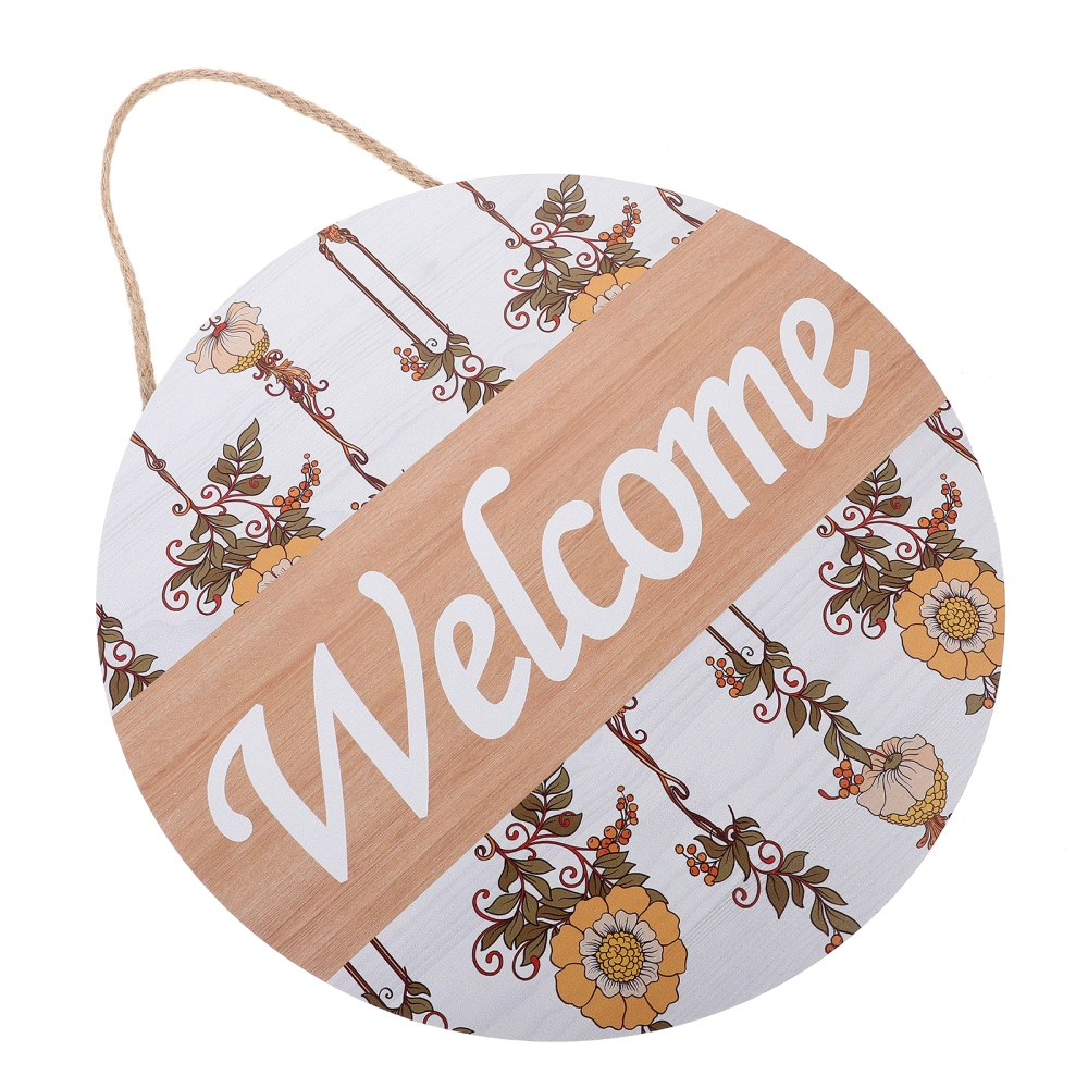 Front Door Hanging Welcome Sign Wooden Board Hanging Decoration Farmhouse Welcome Pendant