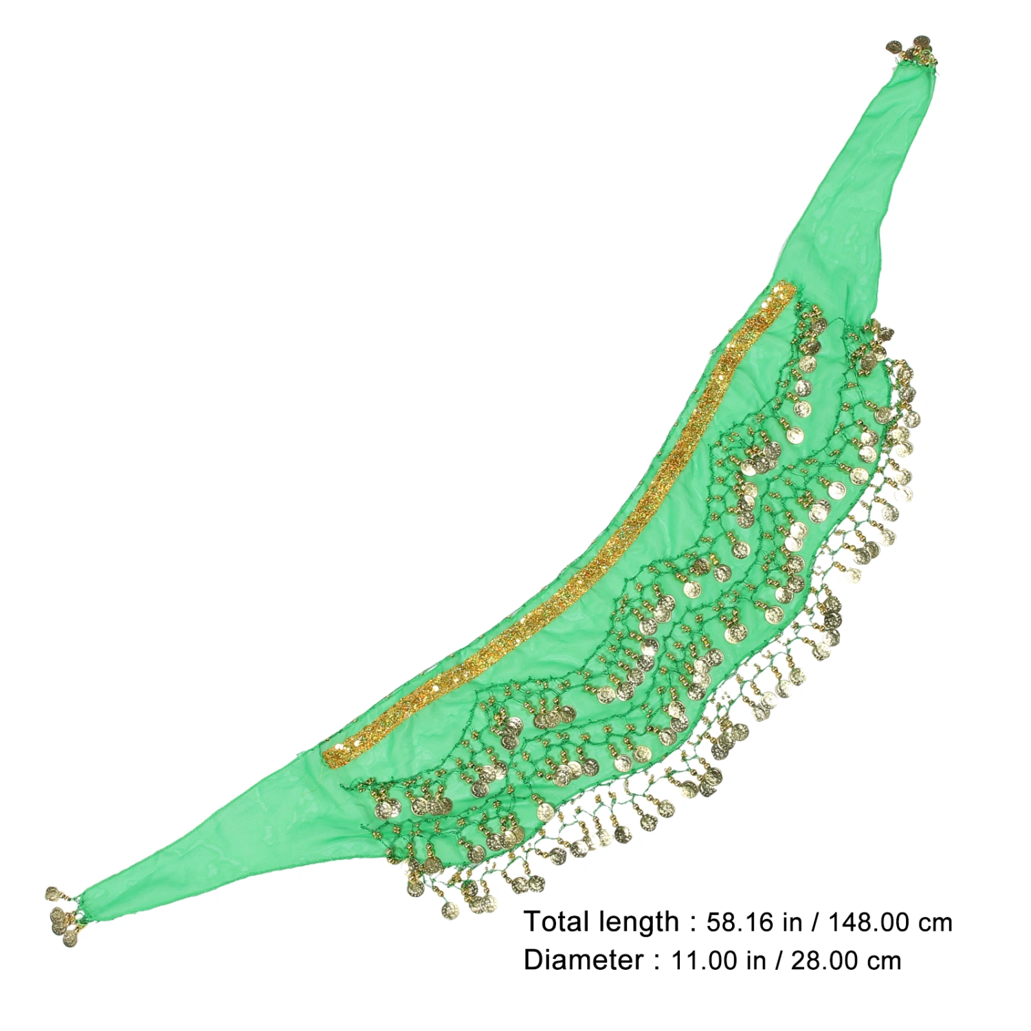 Female Dancing Waist Scarf Sequins Decorative Body Skirt Decorative Skirt for Performance