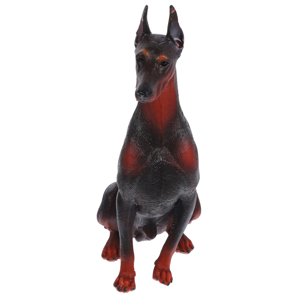 Simulation Doberman Figure Dog Figurine Plastic Animal Toy Figurine for Kids Boys Girls