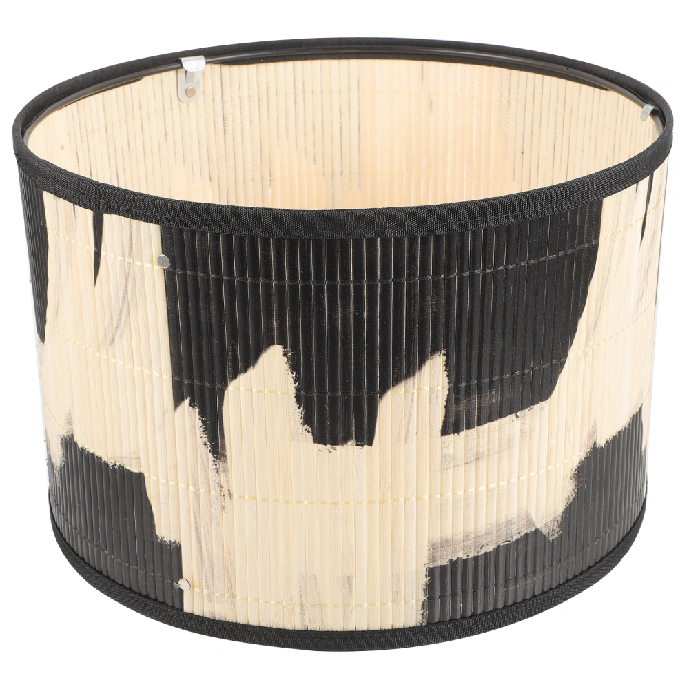 Bamboo Lamp Shade Printing Decorative Lamp Cover Drum Lamp Shade for Restaurant