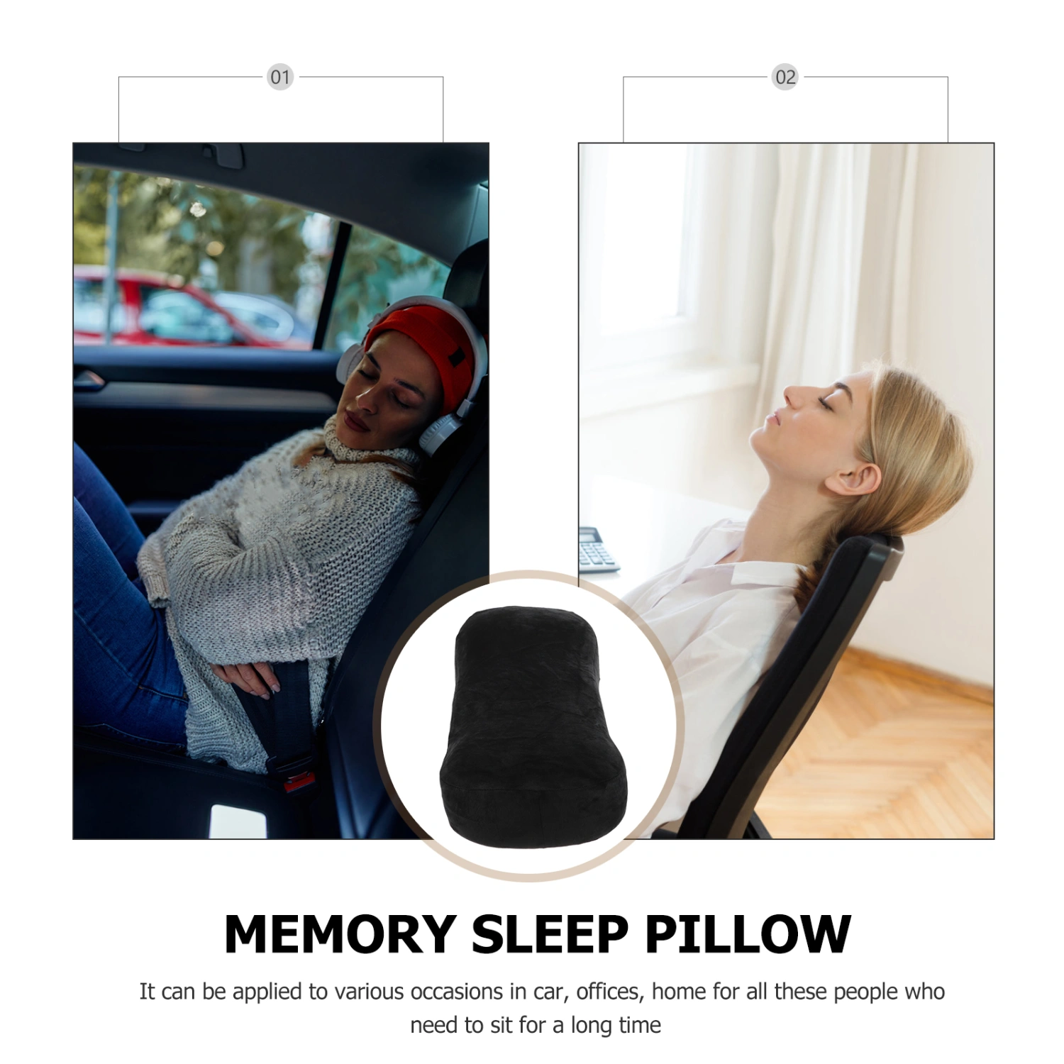 Comfortable Sleep Pillow Office Nap Pillow Neck Cushion Memory Foams Pillow Sleeping Pillow