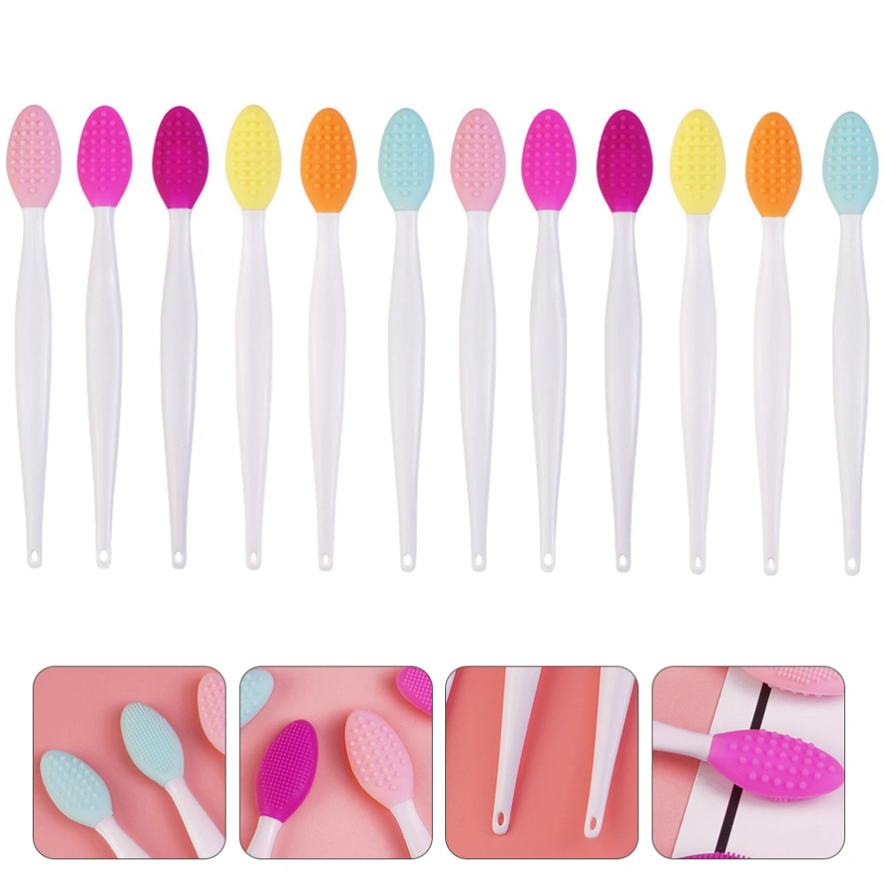 30pcs Silicone Exfoliating Nose Brush Tool Double-sided Nose Brush Silicone Lip Scrub Brushes