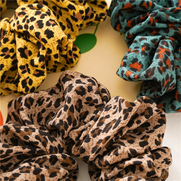 3pcs Leopard Print Hair Scrunchies Ponytail Holder Scrunchy Hair Ropes Elastic Hair Ties