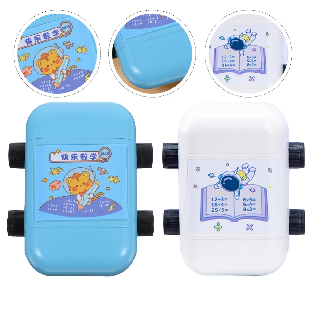 2Pcs Learning Math Stamps Wear-resistant Math Rollers Compact Roller Stamps Math Supply