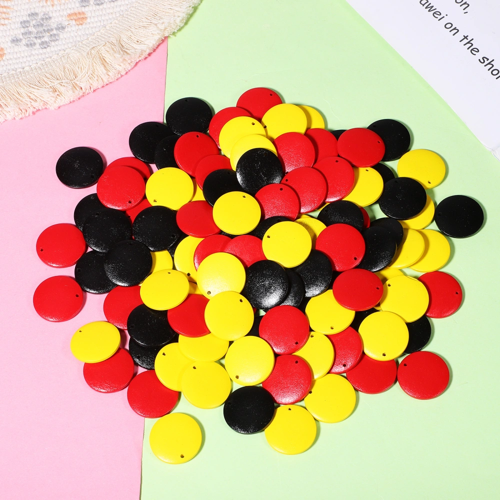 100Pcs Wooden Earring Charms DIY Round Circle Earrings Necklace Bracelet Pendants for Jewelry Making