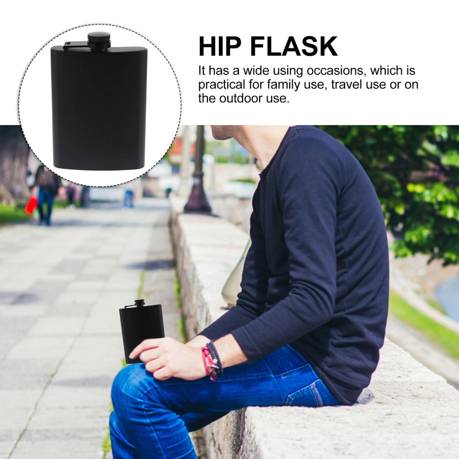Outdoor Portable Wine Pot Small Hip Flask Alcohol Pot Stainless Steel Leak Proof Liquor Flask