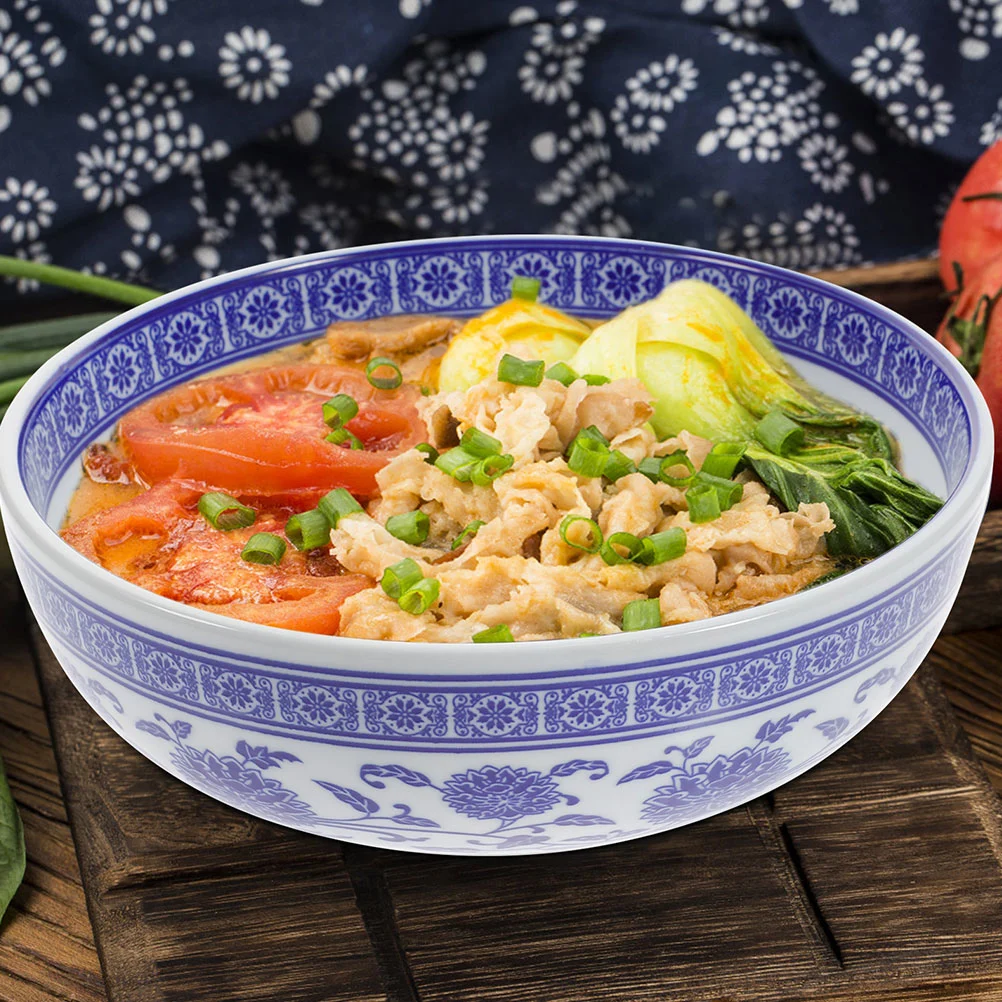 Exquisite Decorative Ceramic Food Bowl Versatile Noodle Bowl Easy Cleaning Ramen Bowl Kitchen Supply