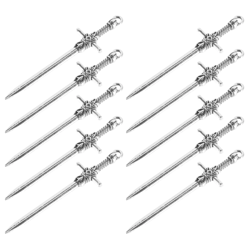 10 pcs Sword Pendant Charms Jewelry Making Charms Metal Charms Mini Sword Charms