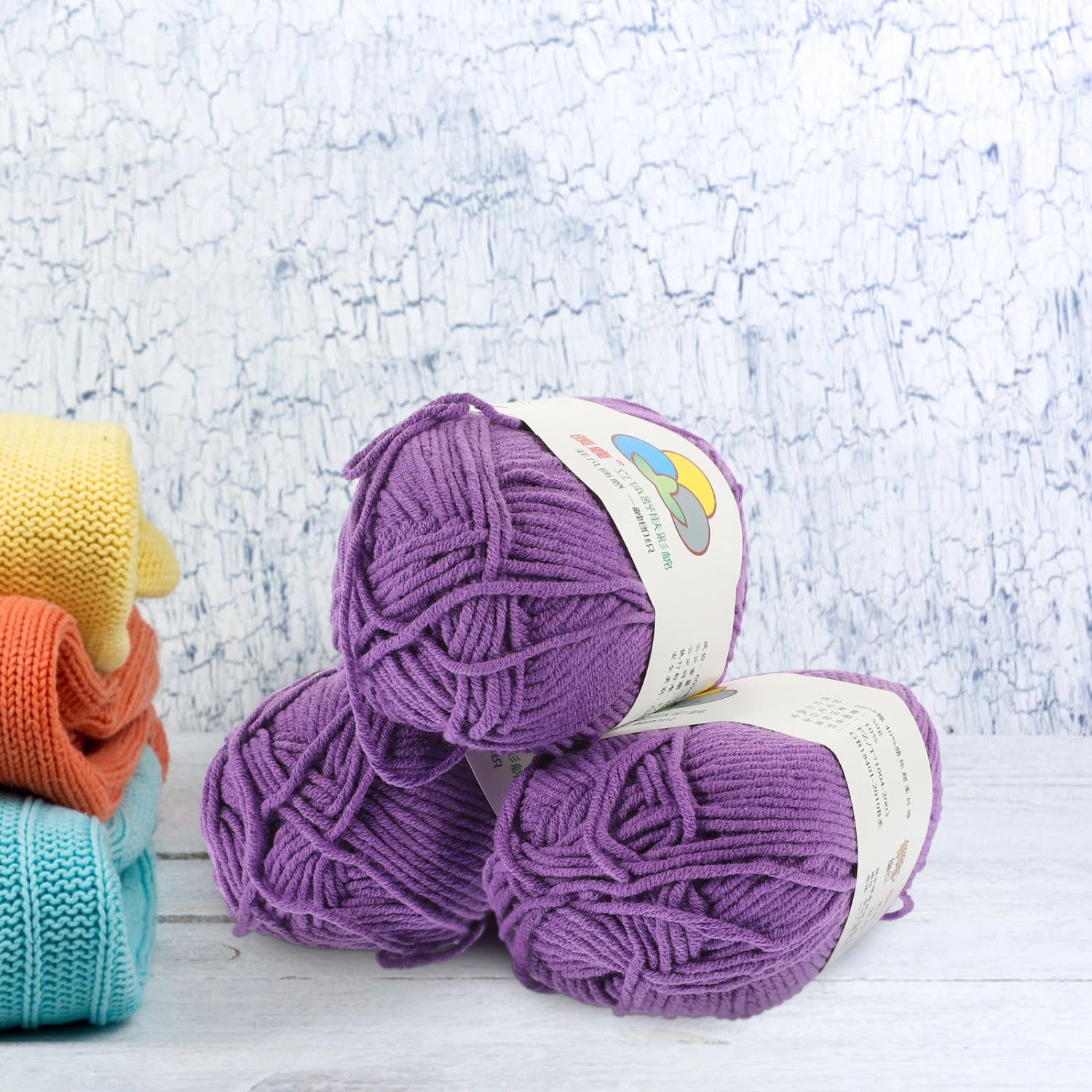 3 Rolls of Crochet Cotton Yarn Decorative Yarn for Crocheting Knitting Cotton Yarn Knitting DIY Yarn