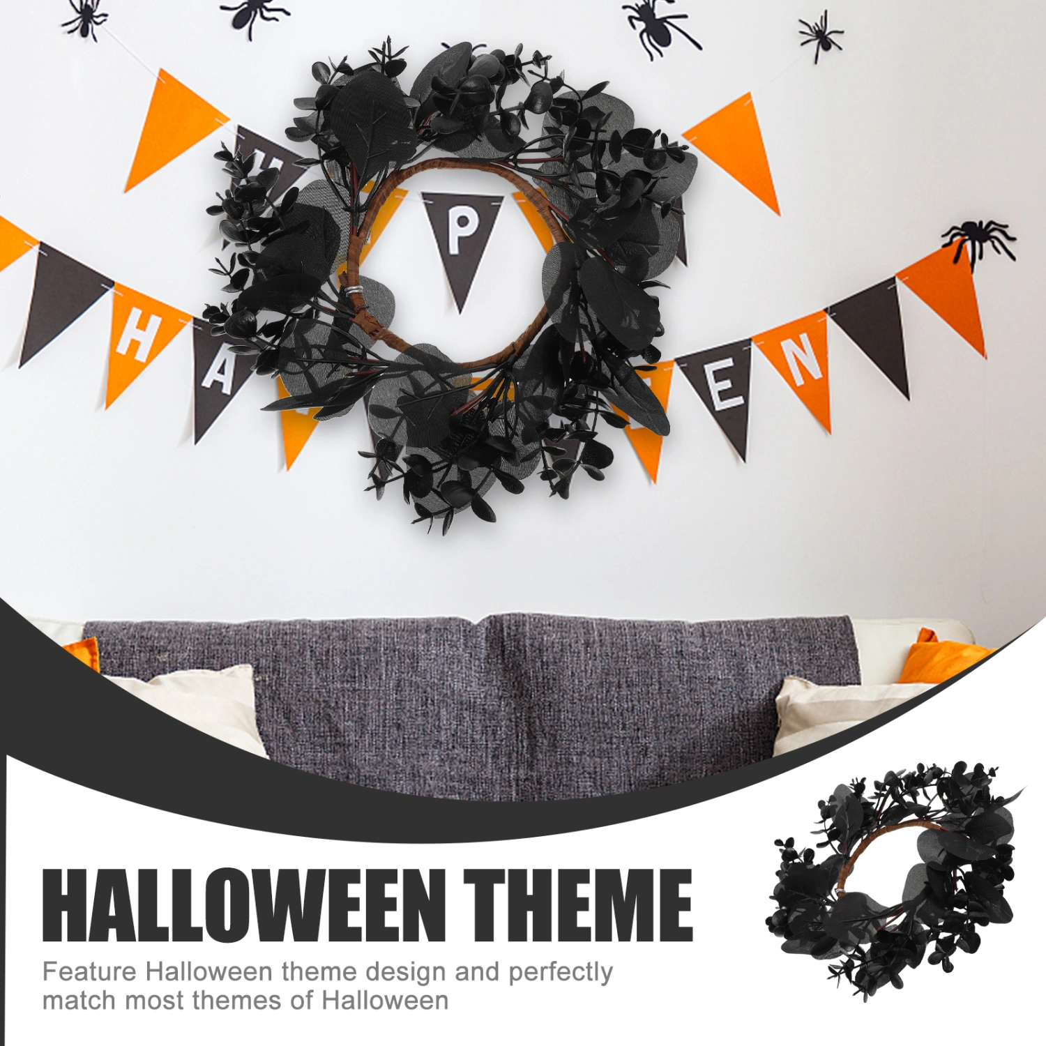 Halloween Door Wreath Halloween Decoration Halloween Wreath Halloween Flower Wreath