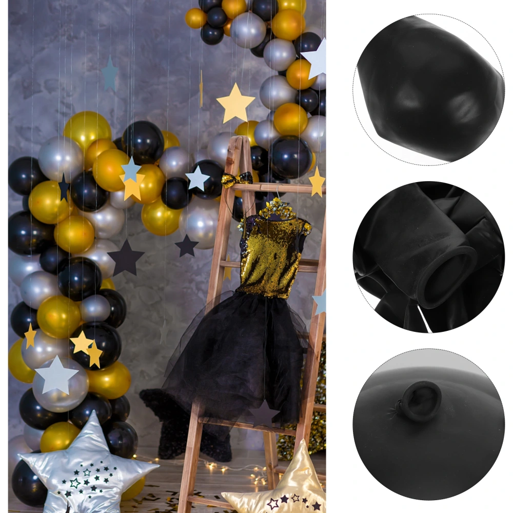 1 Set Black Balloons Party Latex Balloon for Birthday Halloween Decorations