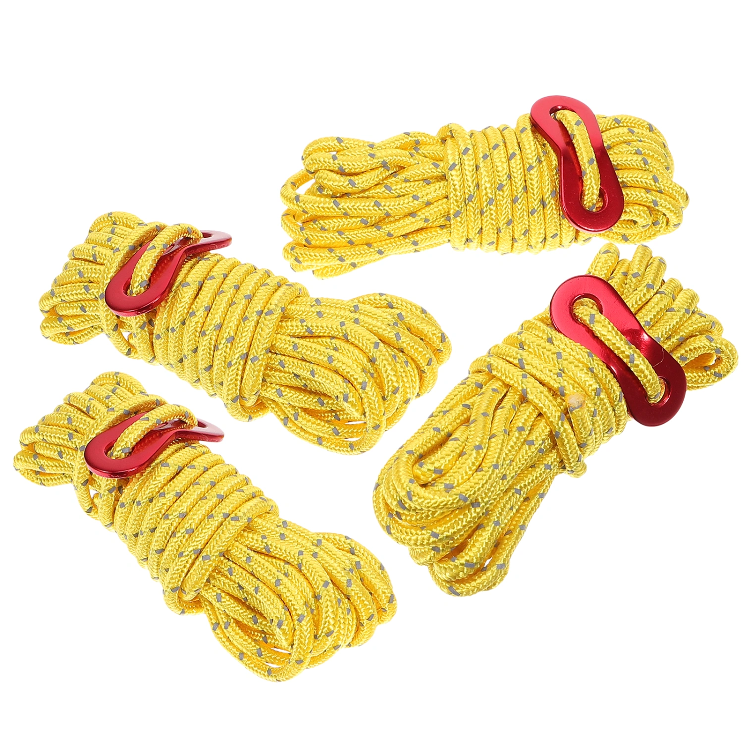 4 Sets of Camping Tent Ropes Reflective Canopy Ropes Tent Fixing Ropes Camping Supplies with Buckle