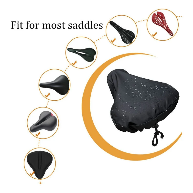 Bike Seat Cover Bicycle Seat Cushion Cover Bike Saddle Cover with Drawstring Protective Bike Seat Cover