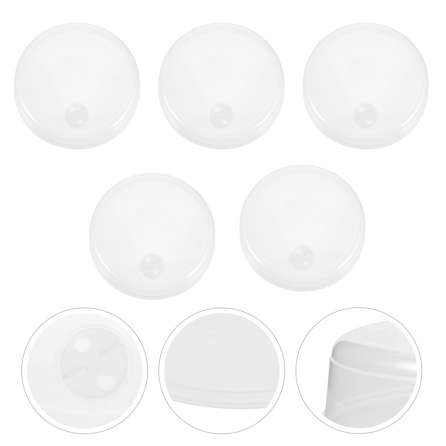 5pcs Microwave Food Cover Food Cover Clear Dessert Food Cover Food Splatter Cover
