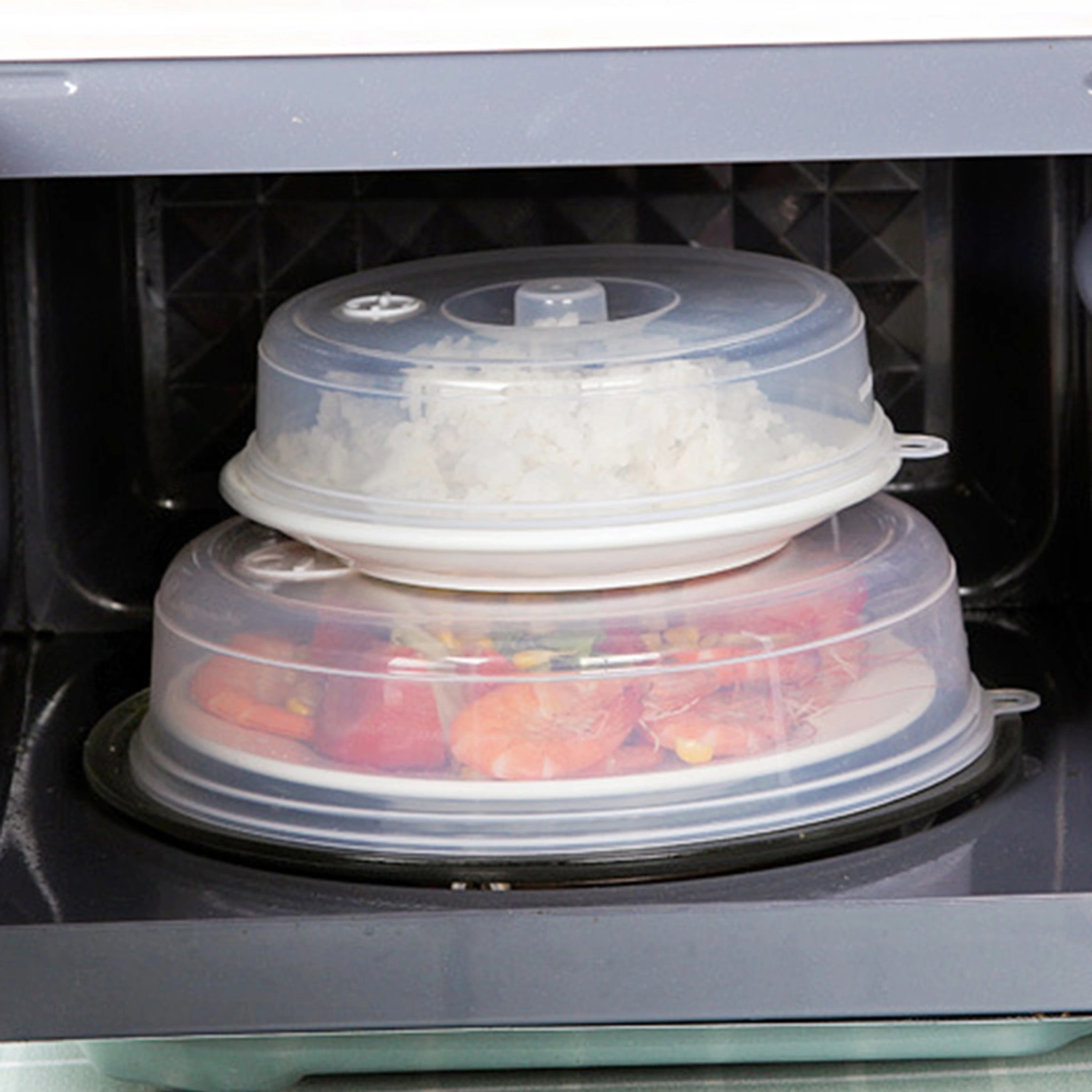 5pcs Microwave Food Cover Food Cover Clear Dessert Food Cover Food Splatter Cover