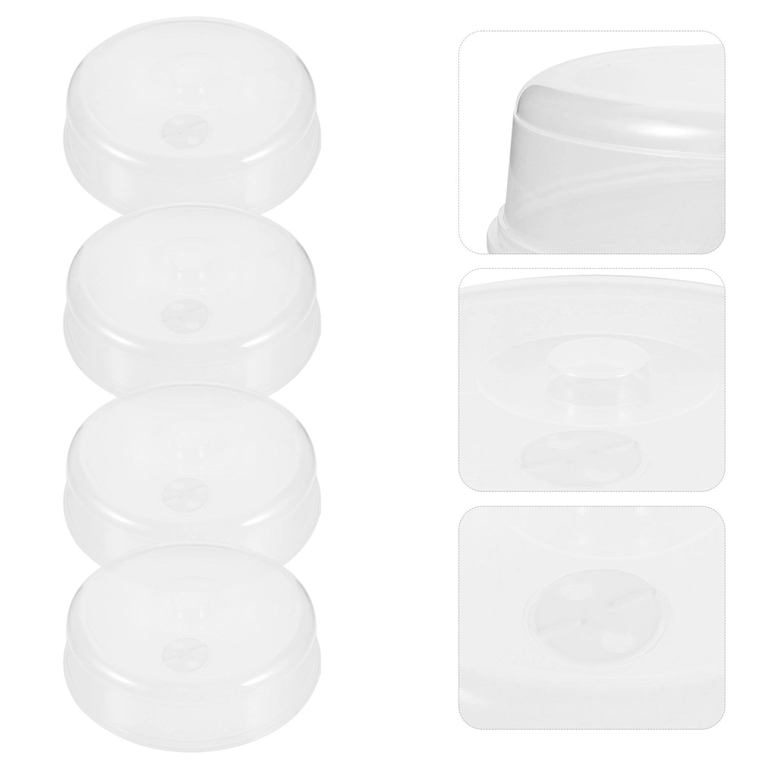 5pcs Microwave Food Cover Food Cover Clear Dessert Food Cover Food Splatter Cover