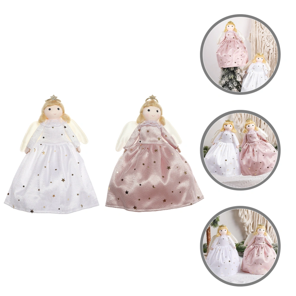 2pcs Creative Angel Girl Hanging Decoration Christmas Angel Pendant Widely-used Doll Pendant