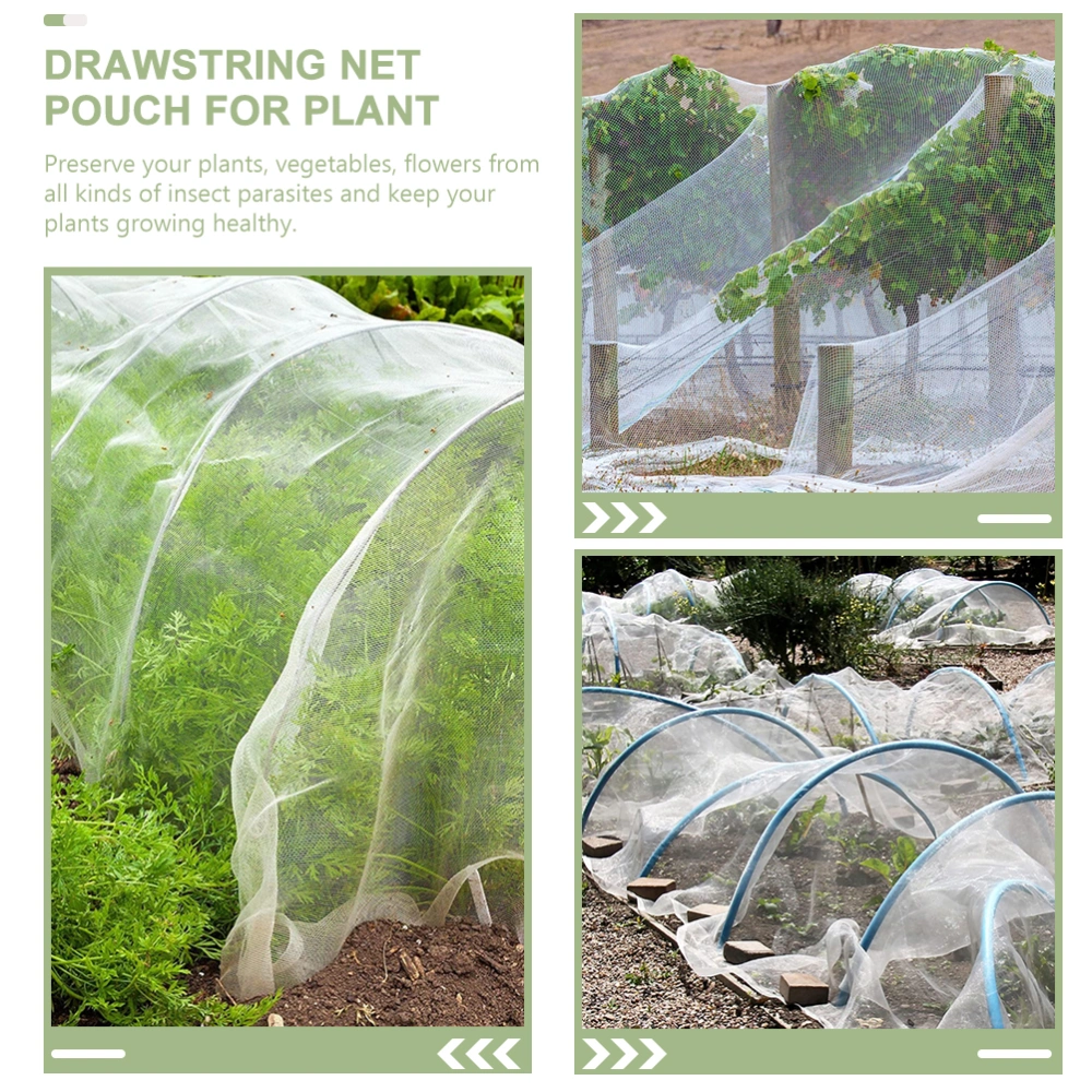 Plant Cover with Drawstring Wear-resistant Plants Protection Pouch Insect-proof Mesh Bag