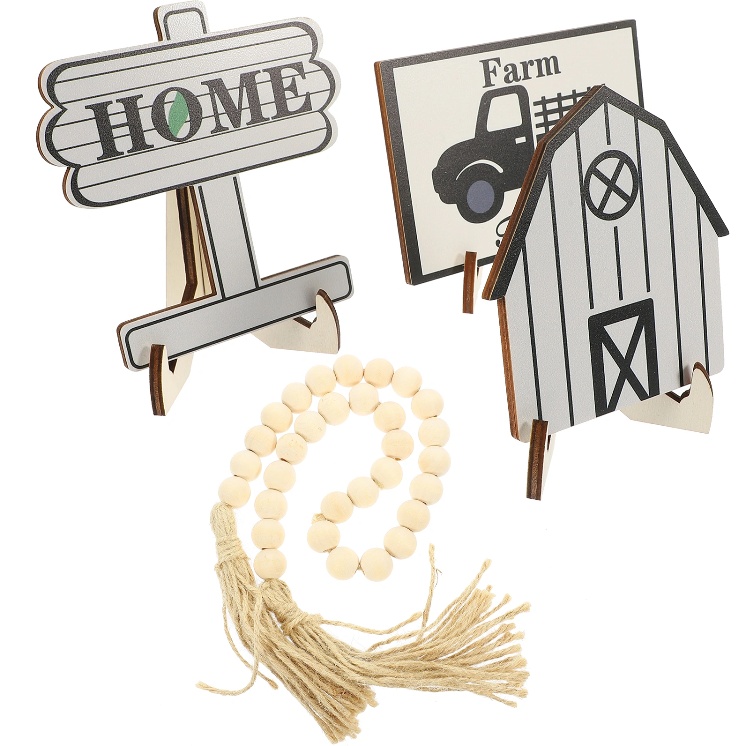 1 Set Tired Tray Ornament Wooden Farmhouse Tired Tray Decoration Farmhouse Decor for Tiered Tray