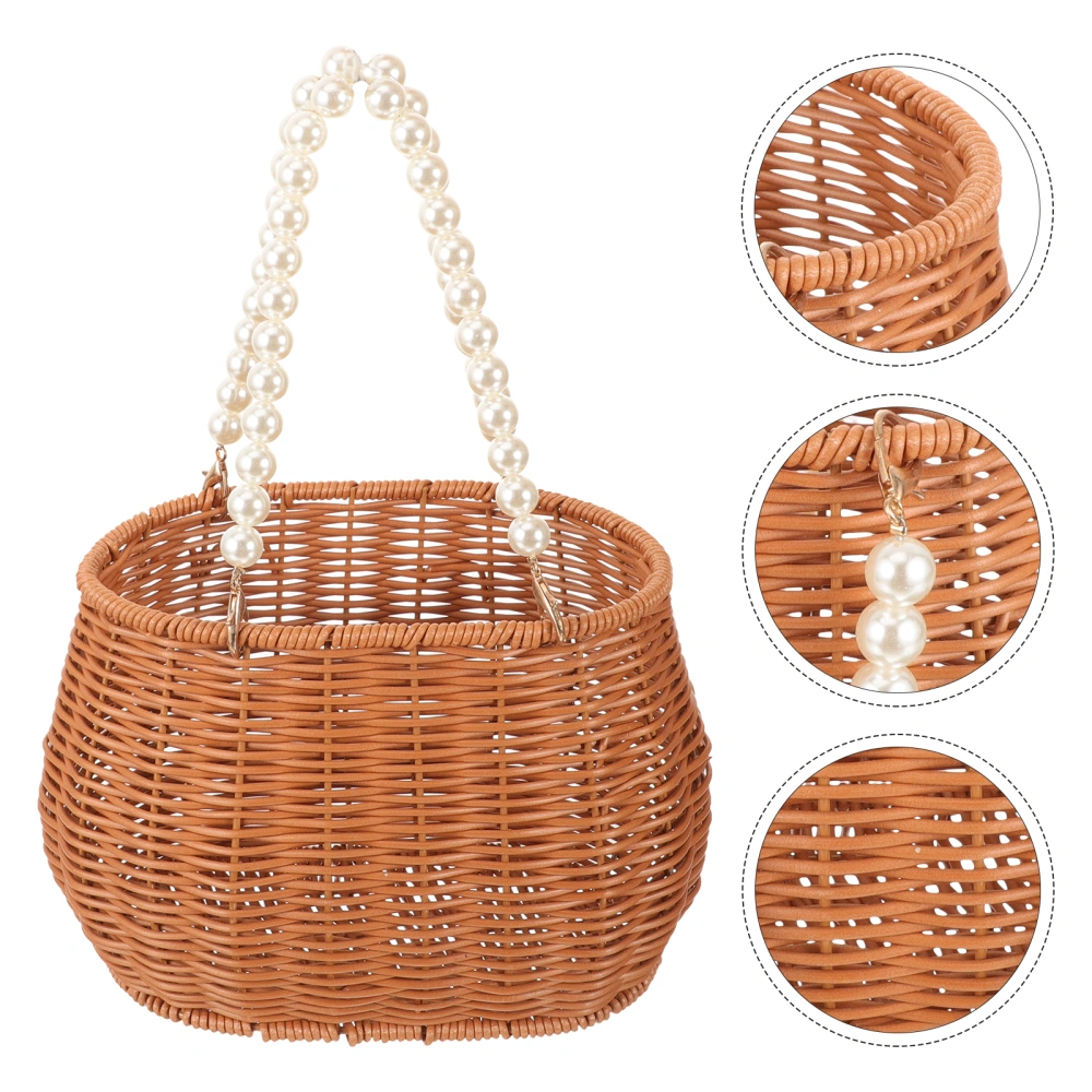 Decorative Fake Rattan Woven Flower Basket Large Plastic Flower Basket Flower Packaging Basket