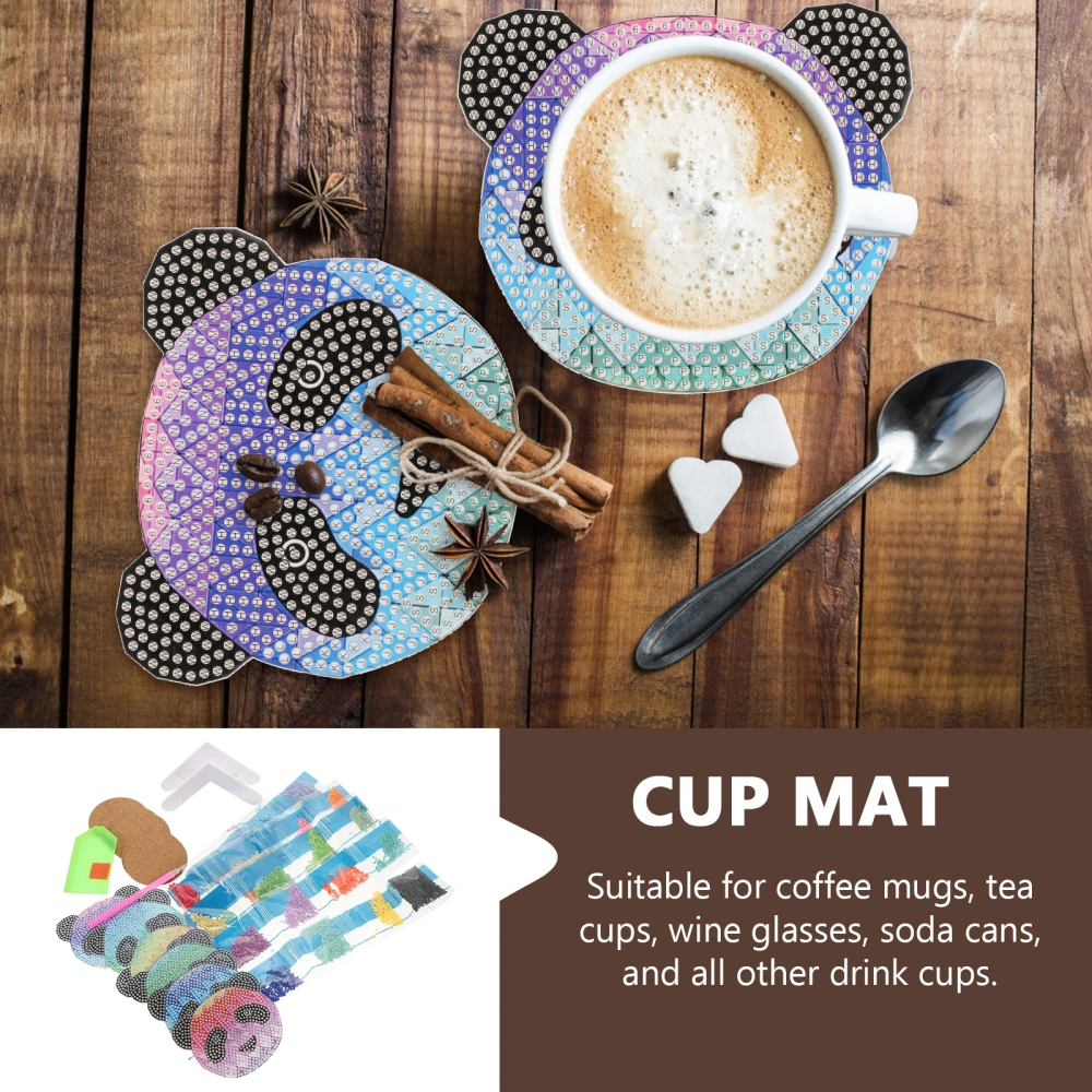 1 set of Diamond Dotting Coasters Countertop Cup Mats Anti-scald Coasters Decorative Coasters