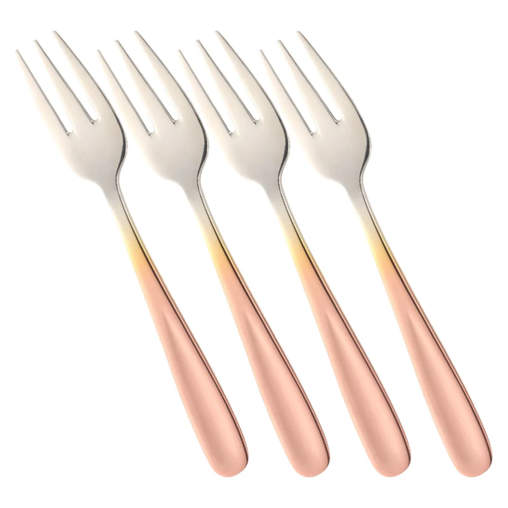 4Pcs Appetizer Forks Small Food Forks Stainless Steel Fruit Forks Dessert Tasting Forks