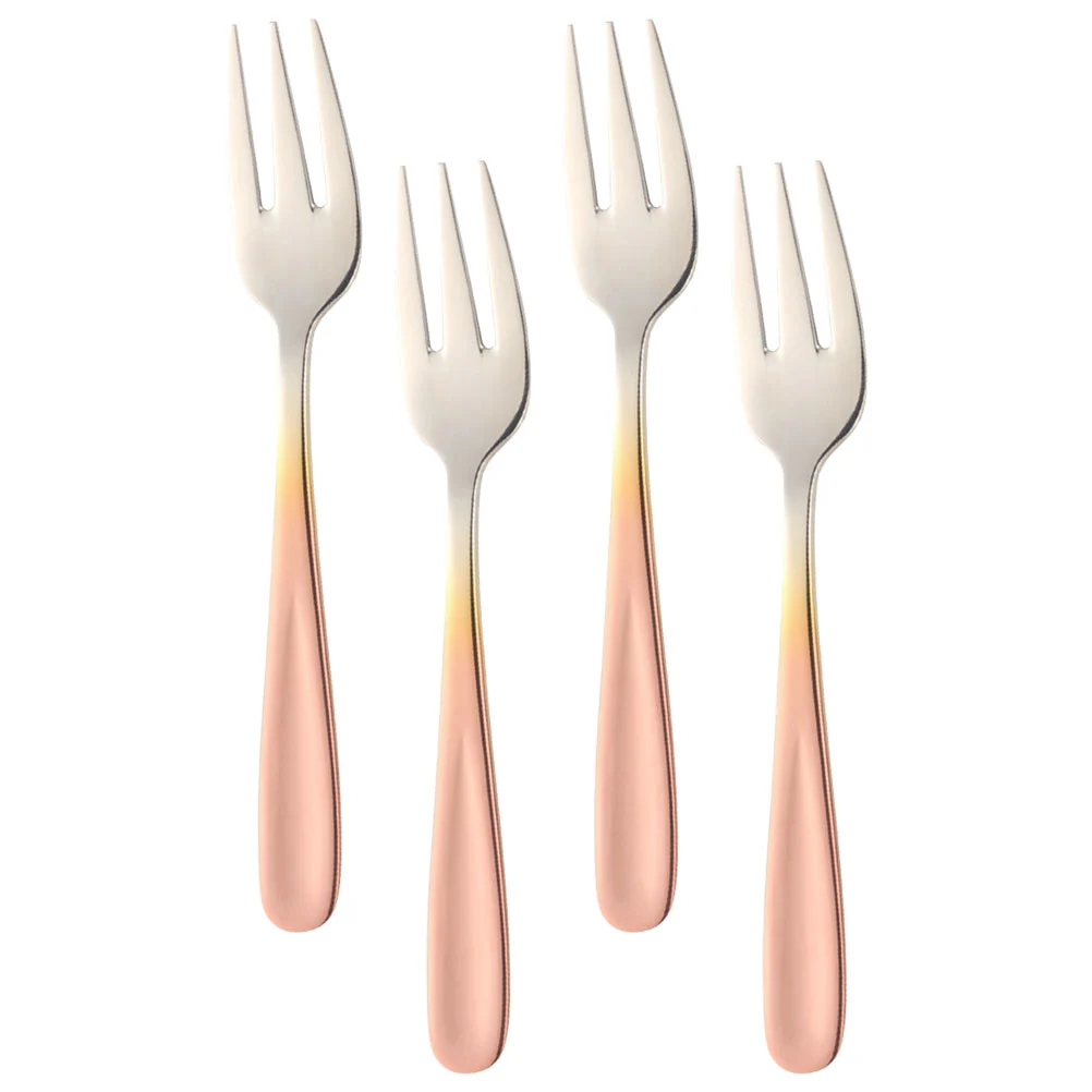 4Pcs Appetizer Forks Small Food Forks Stainless Steel Fruit Forks Dessert Tasting Forks