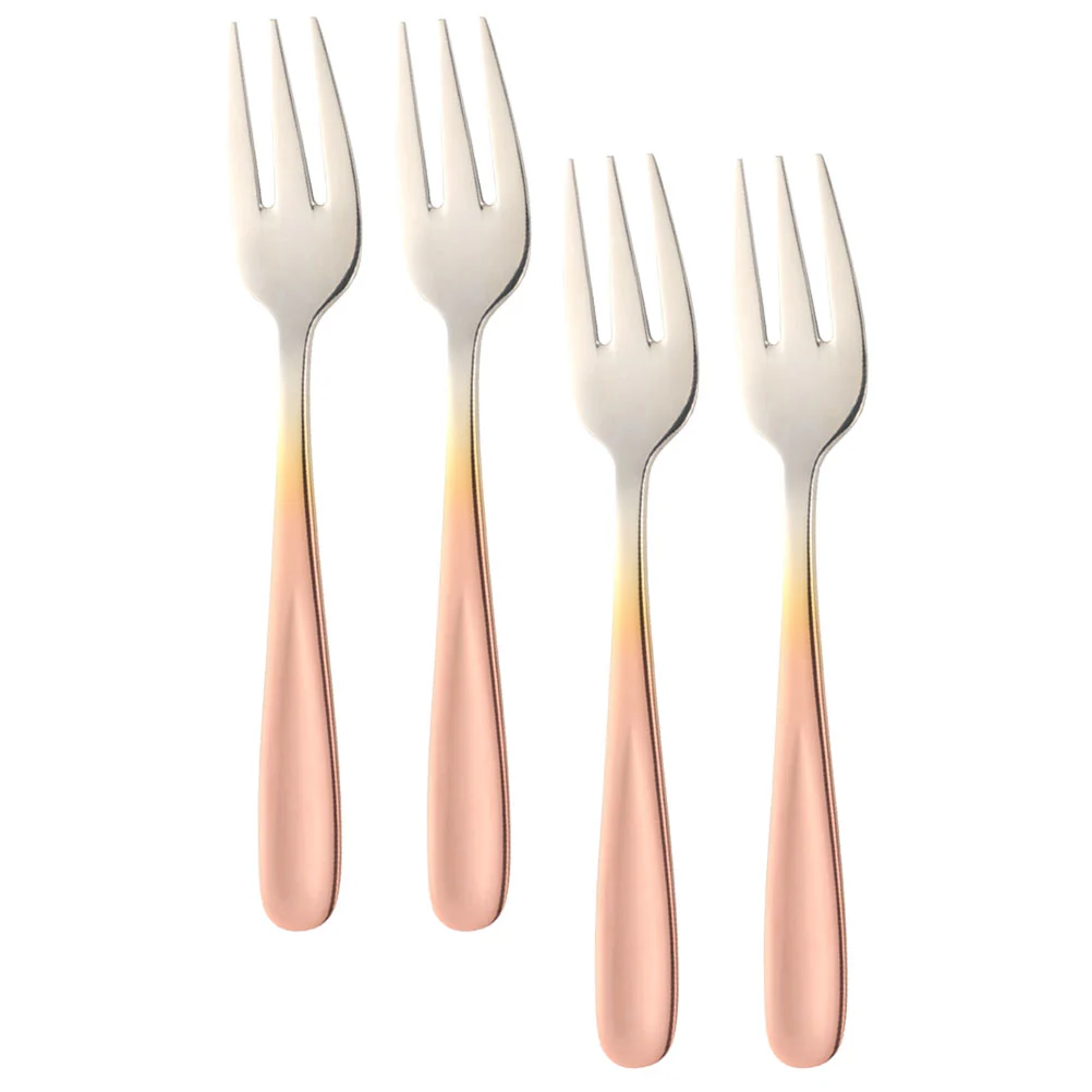 4Pcs Appetizer Forks Small Food Forks Stainless Steel Fruit Forks Dessert Tasting Forks