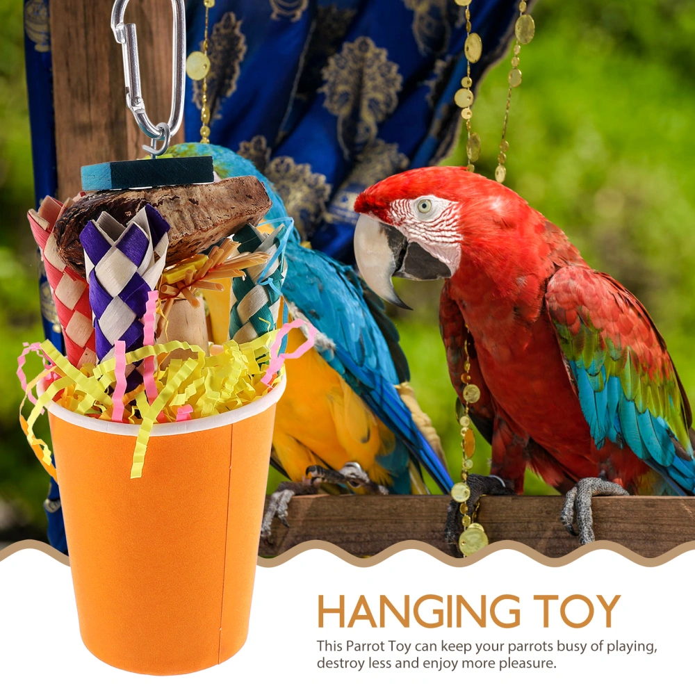 Bird Shredding Toy Parrots Chewing Hanging Toy Bird Cage Accessory Shredding Toy for Parrot